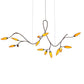 SONNEMAN Vines 14-Light LED Standard Coffee Bronze Amber Crushed Glass Shade Chandelier With 6FT Cord Length