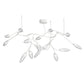 SONNEMAN Vines 17-Light LED Satin White Crushed Glass Shade Semi Flush Mount Lighting