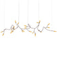 SONNEMAN Vines 26-Light LED Large Coffee Bronze Amber Crushed Glass Shade Chandelier With 20FT Cord Length