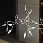 SONNEMAN Vines 26-Light LED Large Satin White and White Crushed Glass Shade Chandelier With 6FT Cord Length
