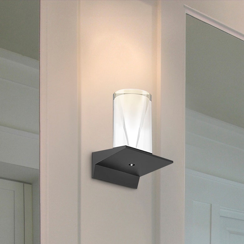 SONNEMAN Votives 4" W x 5" H 2-Light LED Bright Satin Aluminum Frosted Acrylic Shade Wall Sconce