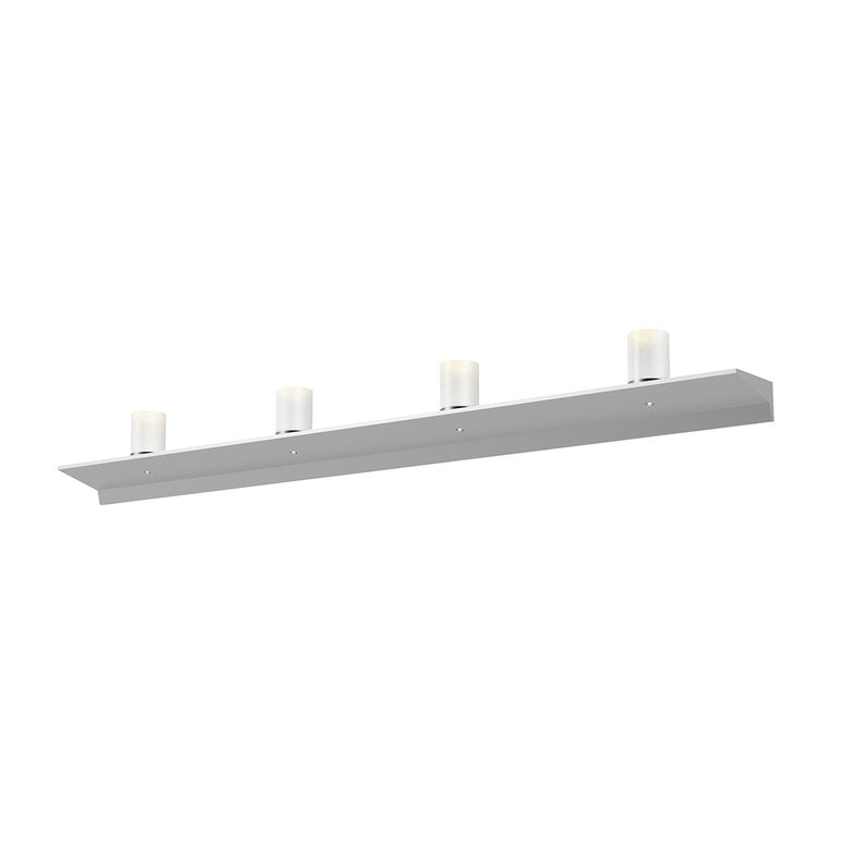 SONNEMAN Votives 48" W x 5" H 8-Light Bright Satin Aluminum Frosted Acrylic Shade Wall Bar Lighting