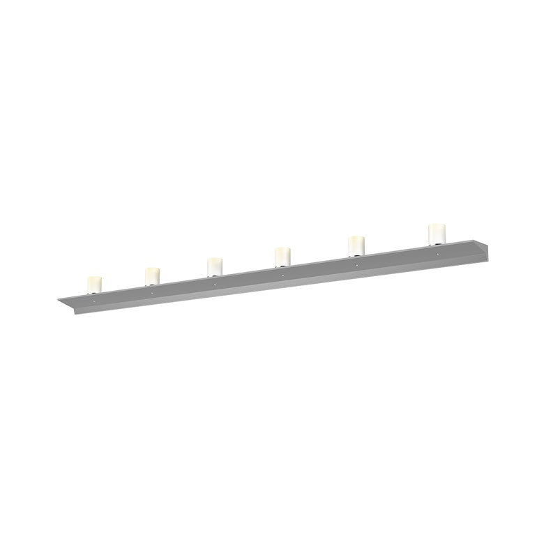 SONNEMAN Votives 72" W x 5" H 12-Light Bright Satin Aluminum Frosted Acrylic Shade Wall Bar Lighting