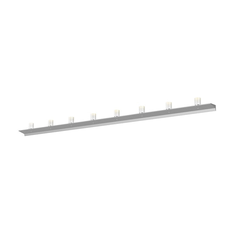 SONNEMAN Votives 96" W x 5" H 16-Light Bright Satin Aluminum Frosted Acrylic Shade Wall Bar Lighting