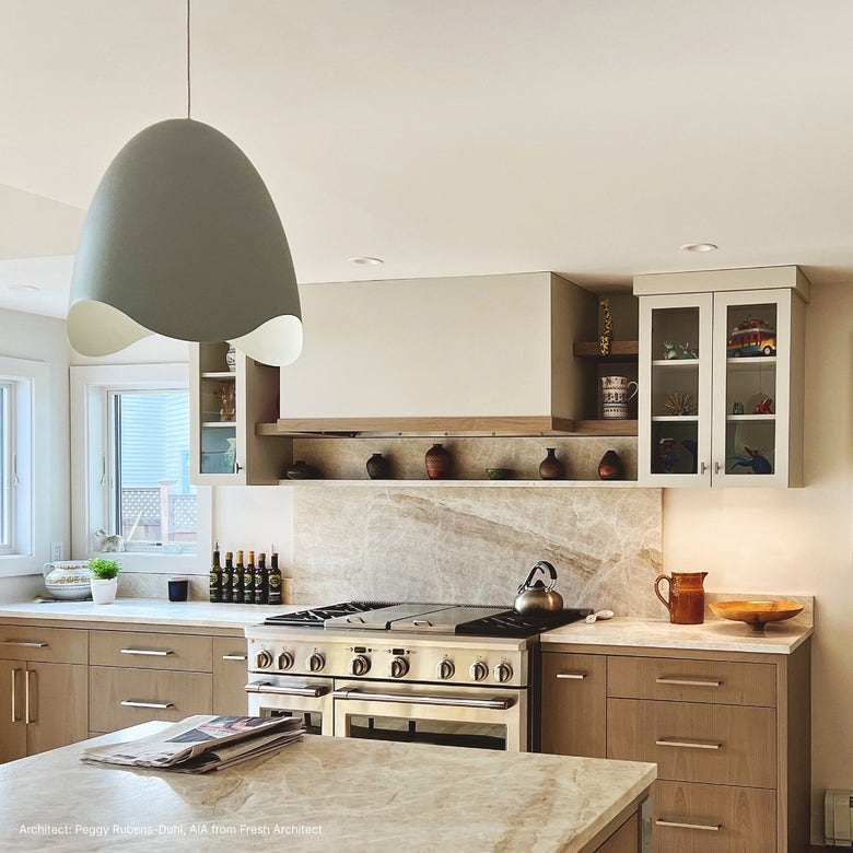 SONNEMAN Waveforms Bell 1-Light LED Dove Gray With Satin White Interior Large Pendant Light