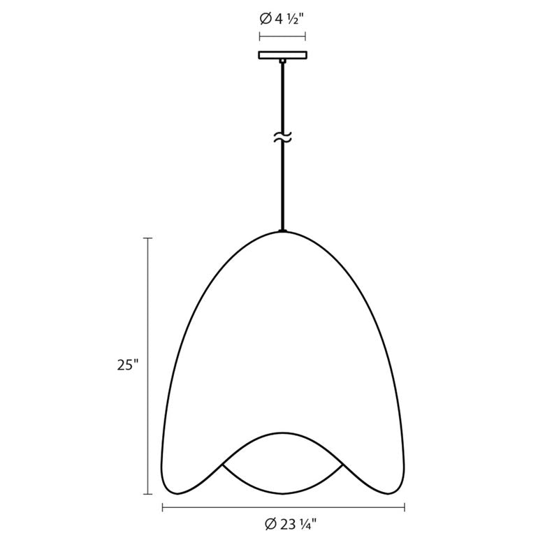 SONNEMAN Waveforms Bell 1-Light LED Dove Gray With Satin White Interior Large Pendant Light