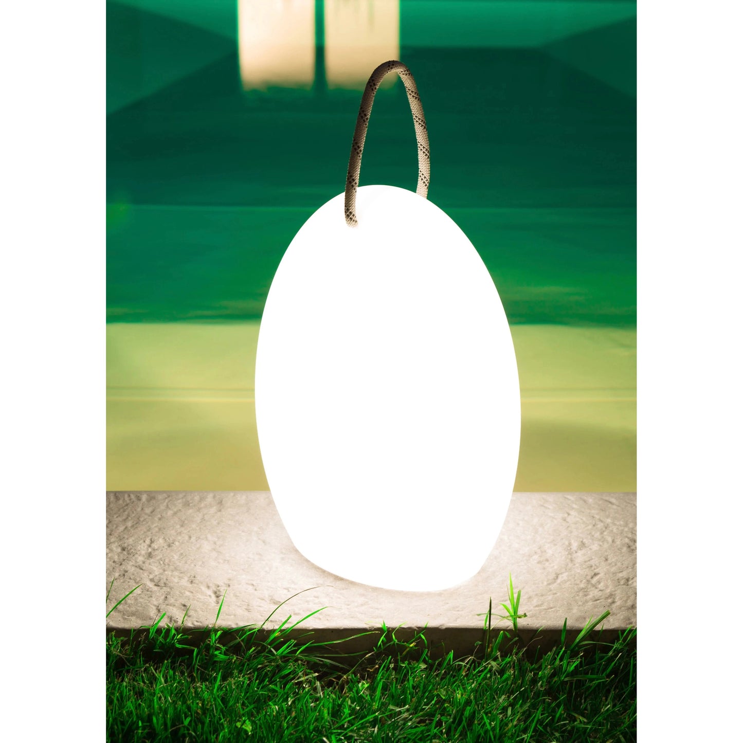 Smart and Green Amande Corde L 16" x 12" White Table Lamp