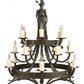 Stone County Ironworks Enchanted Forest 42" 18 Arm Hand Rubbed Bronze Iron Chandelier With Ivory Drip Cover