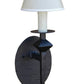Stone County Ironworks Forest Hill 6" Single Chalk White Iron Wall Sconce With Pewter Iron Accent and Amber Drip Cover
