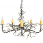 Stone County Ironworks Garden Gate 36" 5 Arm Natural Black Iron Chandelier With Ivory Drip Cover