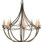 Stone County Ironworks Norfork 41" 8 Arm Hand Rubbed Brass Iron Chandelier With Amber Drip Cover