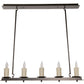 Stone County Ironworks Nova Linear 36" 5 Light Hand Rubbed Brass Iron Chandelier With Ivory Drip Cover