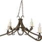 Stone County Ironworks Oakdale 45" 6 Arm Hand Rubbed Ivory Iron Chandelier With Gold Iron Accent and Ivory Drip Cover