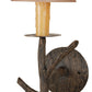 Stone County Ironworks Pine 10" Hand Rubbed Ivory Iron Wall Sconce With Pewter Iron Accent, Amber Drip Cover and Ivory Glow Shade
