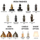 Stone County Ironworks Pine 10" Hand Rubbed Pewter Iron Wall Sconce With Gold Iron Accent, Amber Drip Cover and Ivory Glow Shade