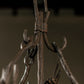 Stone County Ironworks Pine 21" 3 Arm Hand Rubbed Bronze Iron Frosted Globe Chandelier