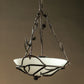 Stone County Ironworks Pine 21" 3 Arm Hand Rubbed Pewter Iron Frosted Globe Chandelier With Copper Iron Accent