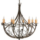 Stone County Ironworks Pine 41" 8 Arm Burnished Gold Iron Chandelier With Amber Drip Cover