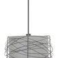 Stone County Ironworks Rush 19" Hand Rubbed Ivory Iron Pendant Light With Gold Iron Accent and Charcoal Shade