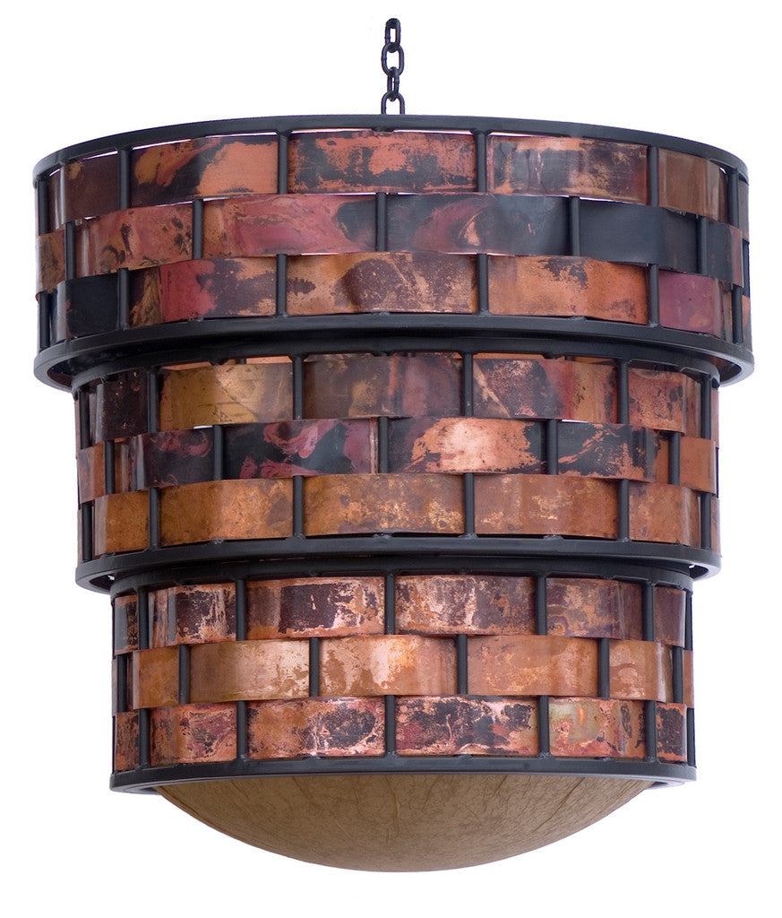Stone County Ironworks Rushton 27" 3 Bulb Hand Rubbed Ivory Iron Chandelier