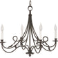 Stone County Ironworks Savannah 28" 4 Arm Hand Rubbed Bronze Iron Chandelier With Amber Drip Cover