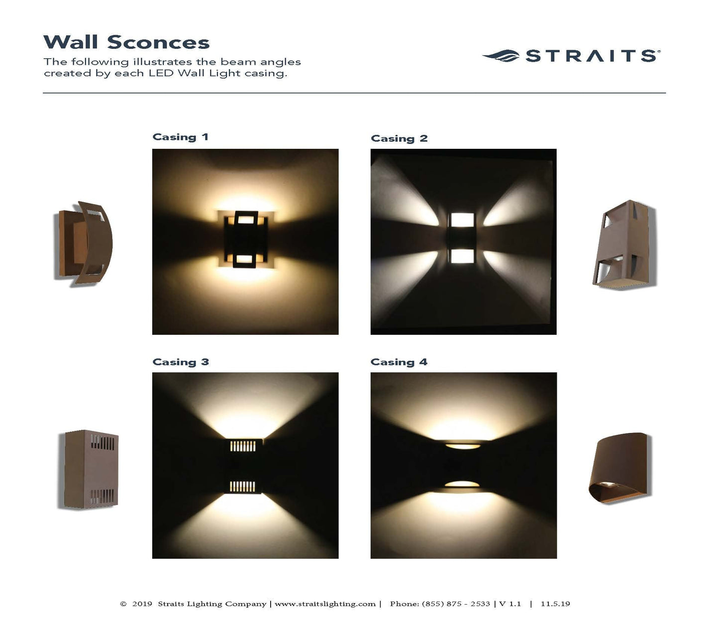Straits Lighting Decorative LED Wall Sconce - 15W - SU - 5000K