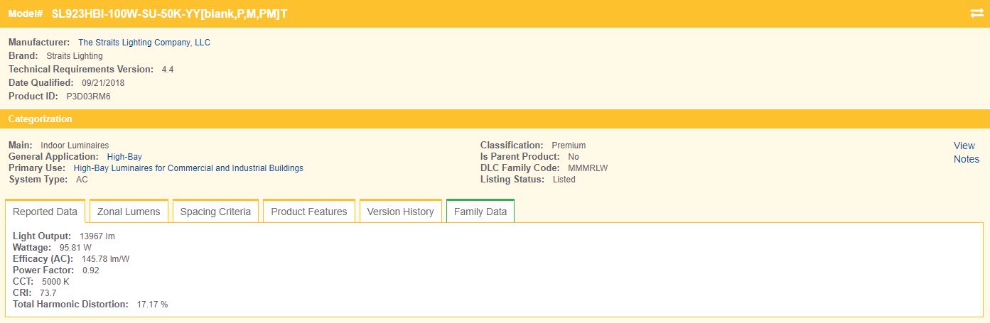 StraitsLighting Apollo High Bay HBI - 230W - 277/480V - 5000K - Dimmable