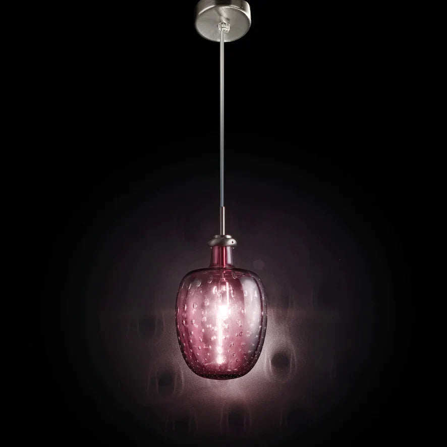 Sylcom Aphros 0280-NS-AMT Amethyst Wall Lamp in Brushed Nickel Metal Finish