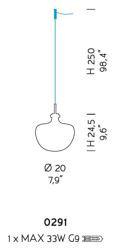 Sylcom Aphros 0291-NS-OCE Ocean Wall Lamp in Brushed Nickel Metal Finish