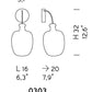 Sylcom Aphros 0303-NS-CR Clear Wall Lamp in Brushed Nickel Metal Finish