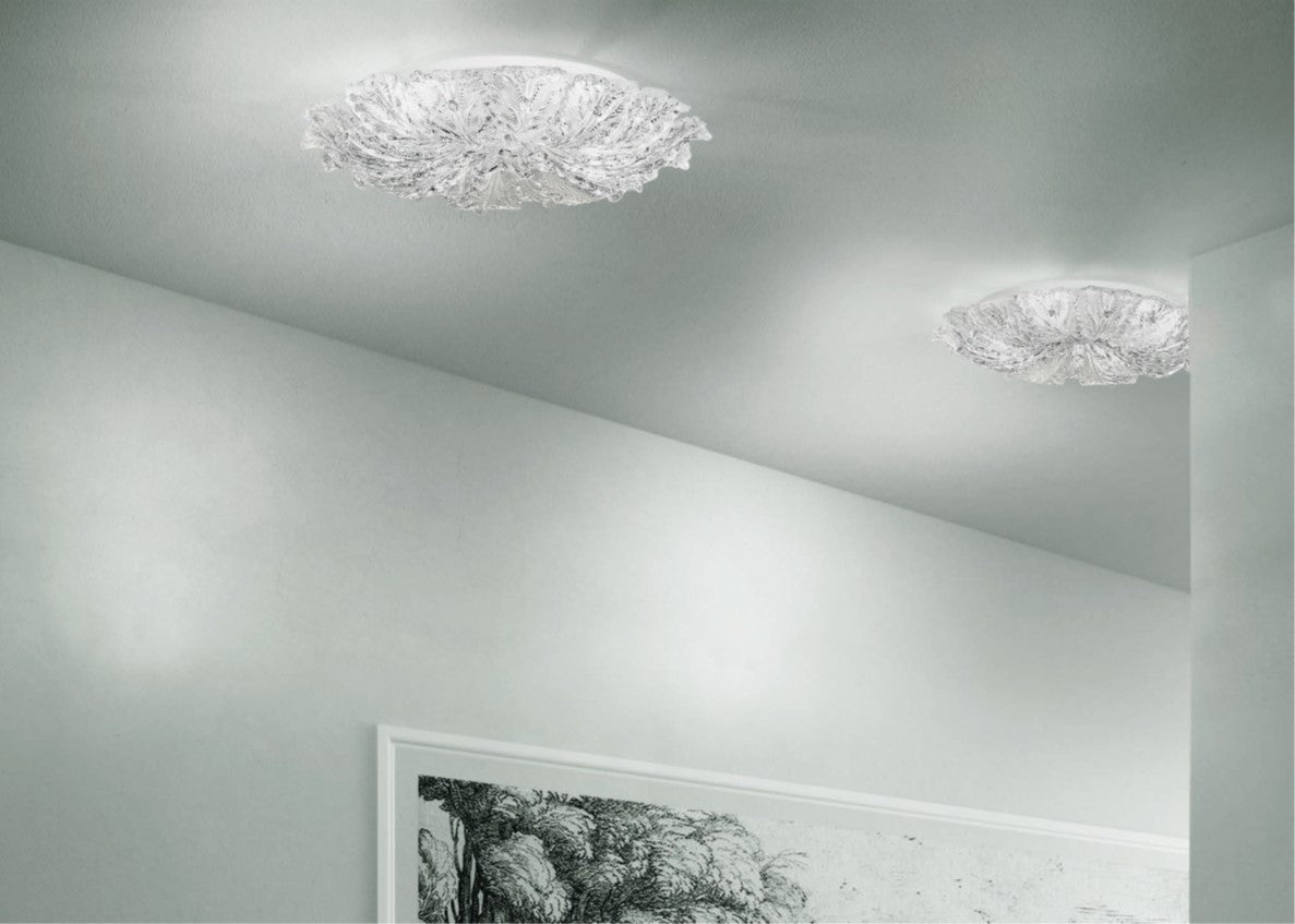 Sylcom Bembo 918/60-B-CR Clear Ceiling lamp in White Metal Finish