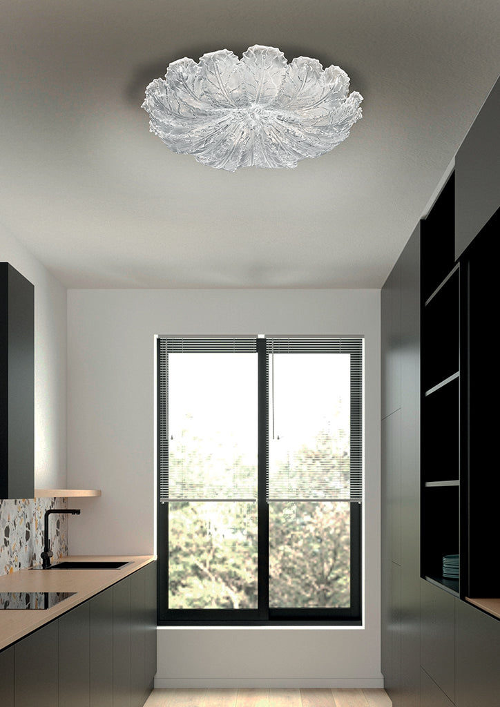 Sylcom Bembo 918/60-D-CR Clear Ceiling lamp in Polished Gold Metal Finish