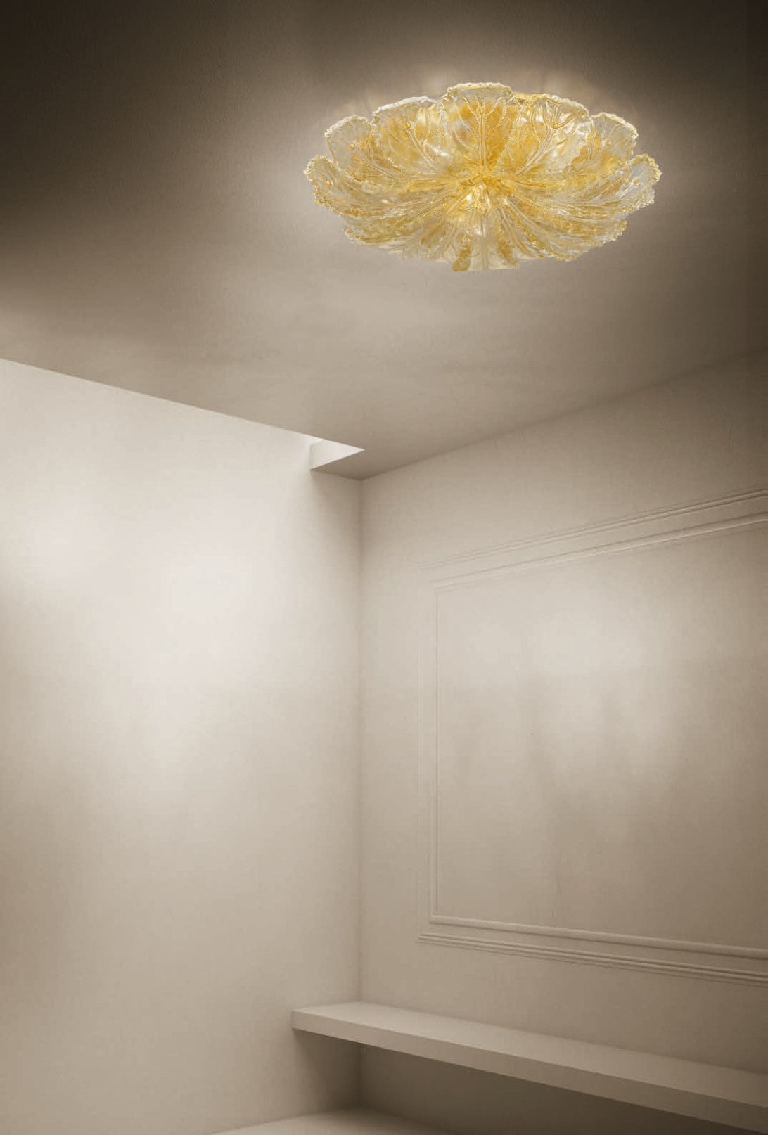Sylcom Bembo 918/80-D-ORO 24 Kt Gold Ceiling lamp in Polished Gold Metal Finish