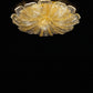 Sylcom Bembo 918/80-D-RCR Clear Dew Ceiling lamp in Polished Gold Metal Finish