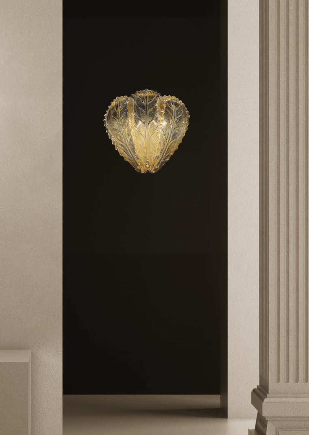 Sylcom Bembo 918/A2-D-ORO 24 Kt Gold Wall lamp in Polished Gold Metal Finish