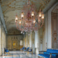 Sylcom Bucintoro 1798/10-PA-AMT.ORO Amethyst and 24Kt Gold Chandelier in Silver Bronzing Metal Finish