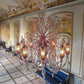 Sylcom Bucintoro 1798/10-PO-AMT.ORO Amethyst and 24Kt Gold Chandelier in Gold Bronzing Metal Finish