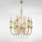 Sylcom Bucintoro 1798/10-PO-FU.ORO Smoked and 24 Kt Gold Chandelier in Gold Bronzing Metal Finish