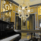 Sylcom Bucintoro 1798/3-PO-BLAV.ORO Ivory and Gold Chandelier in Gold Bronzing Metal Finish