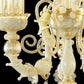 Sylcom Bucintoro 1798/6-PO-BLAV.ORO Ivory and Gold Chandelier in Gold Bronzing Metal Finish