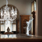 Sylcom Bucintoro 1798/8-PA-CR Clear Chandelier in Silver Bronzing Metal Finish