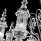 Sylcom Bucintoro 1798/8-PA-CR Clear Chandelier in Silver Bronzing Metal Finish