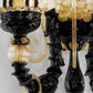 Sylcom Bucintoro 1798/8-PA-CR Clear Chandelier in Silver Bronzing Metal Finish
