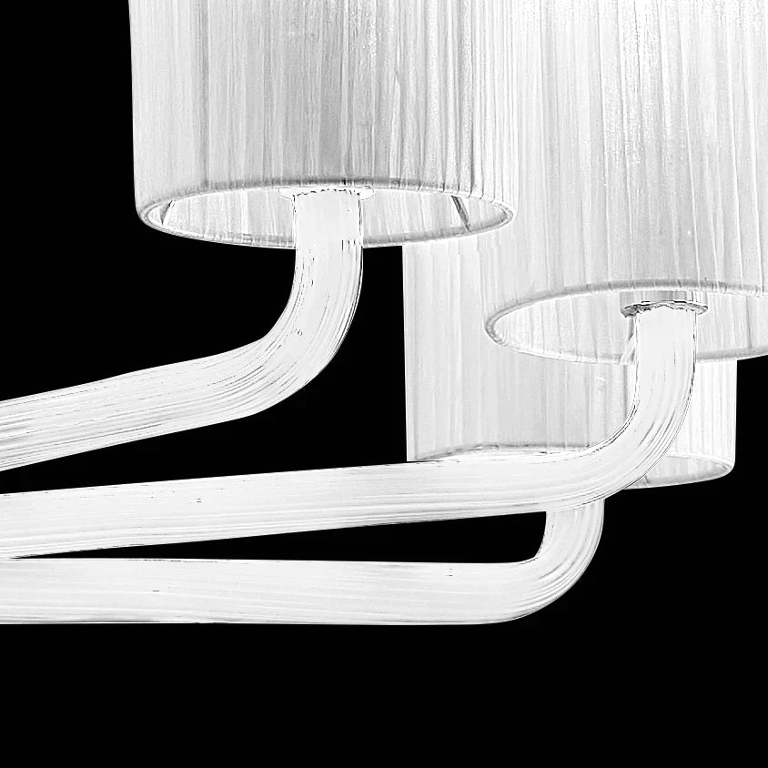 Sylcom Can Can 2120/12-K-BL Milk White Clear Suspension in Polished Chrome Metal Finish