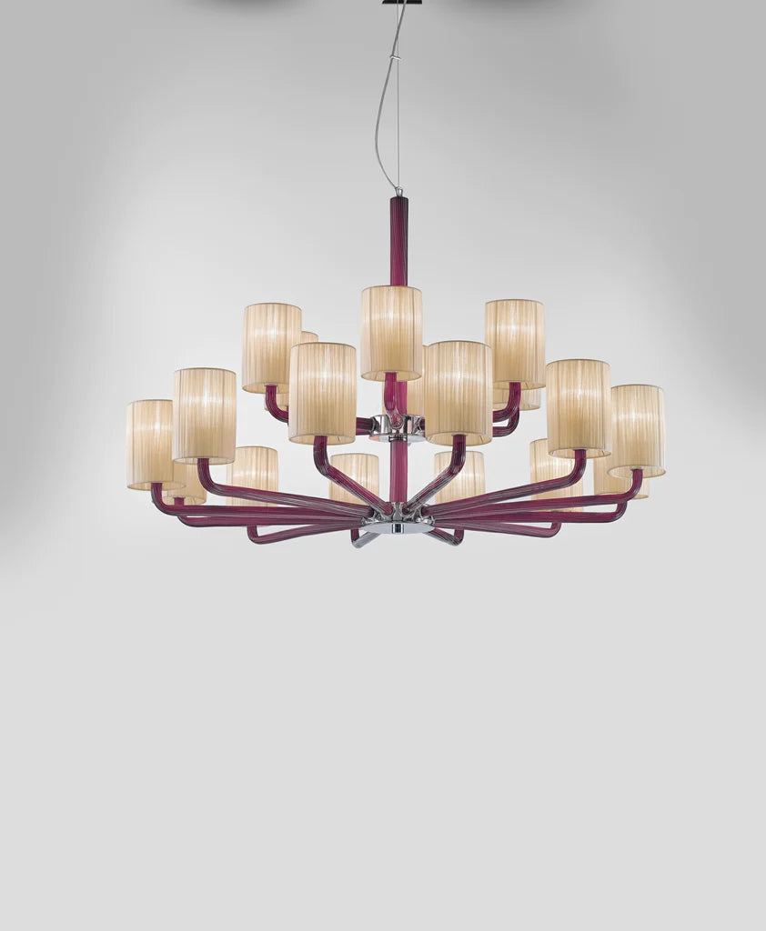 Sylcom Can Can 2120/12+6-K-BL Milk White Clear Suspension in Polished Chrome Metal Finish
