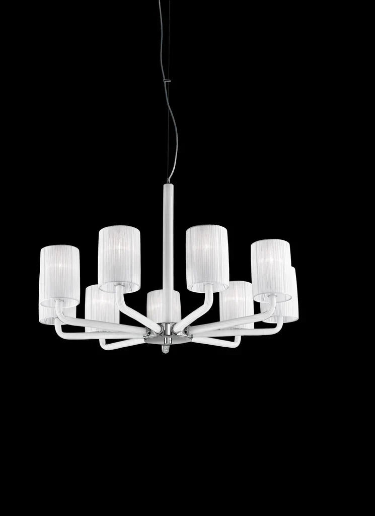 Sylcom Can Can 2120/9-K-BL Milk White Clear Suspension in Polished Chrome Metal Finish