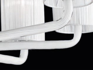 Sylcom Can Can 2120/9-K-BL Milk White Clear Suspension in Polished Chrome Metal Finish
