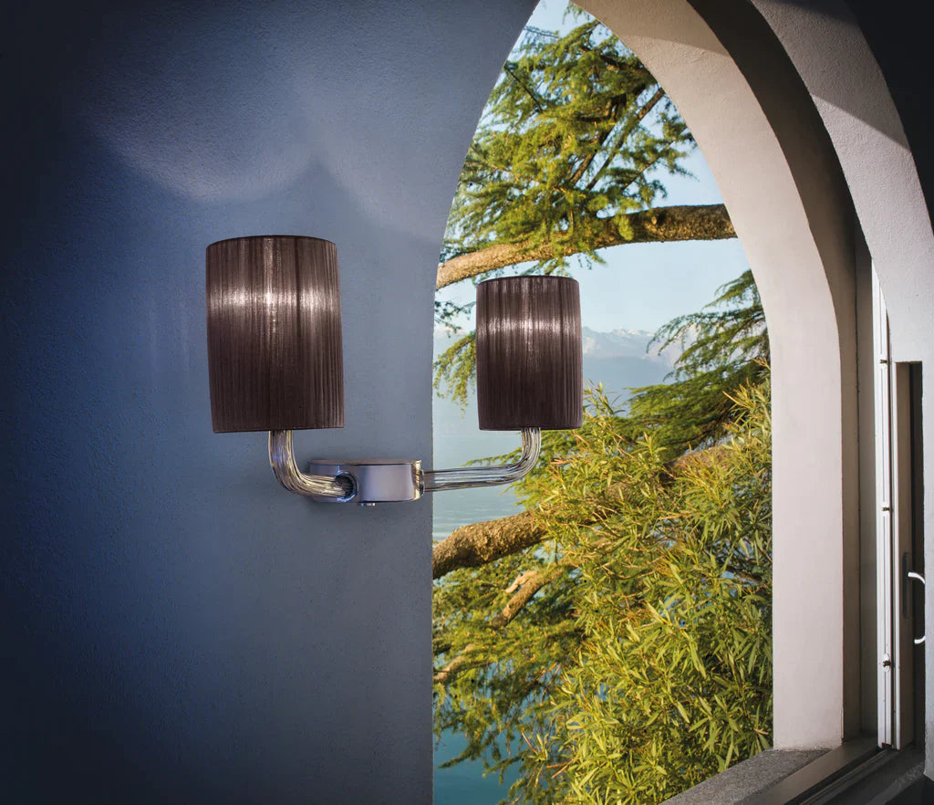 Sylcom Can Can 2122/A2-K-FU Smoked Wall Lamp in Polished Chrome Metal Finish