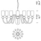 Sylcom Candel 2700/12-OS-FU Smoked Suspension in Brushed Gold Metal Finish