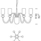 Sylcom Candel 2700/6-NNS-CR Clear Suspension in Brushed Black Nickel Metal Finish